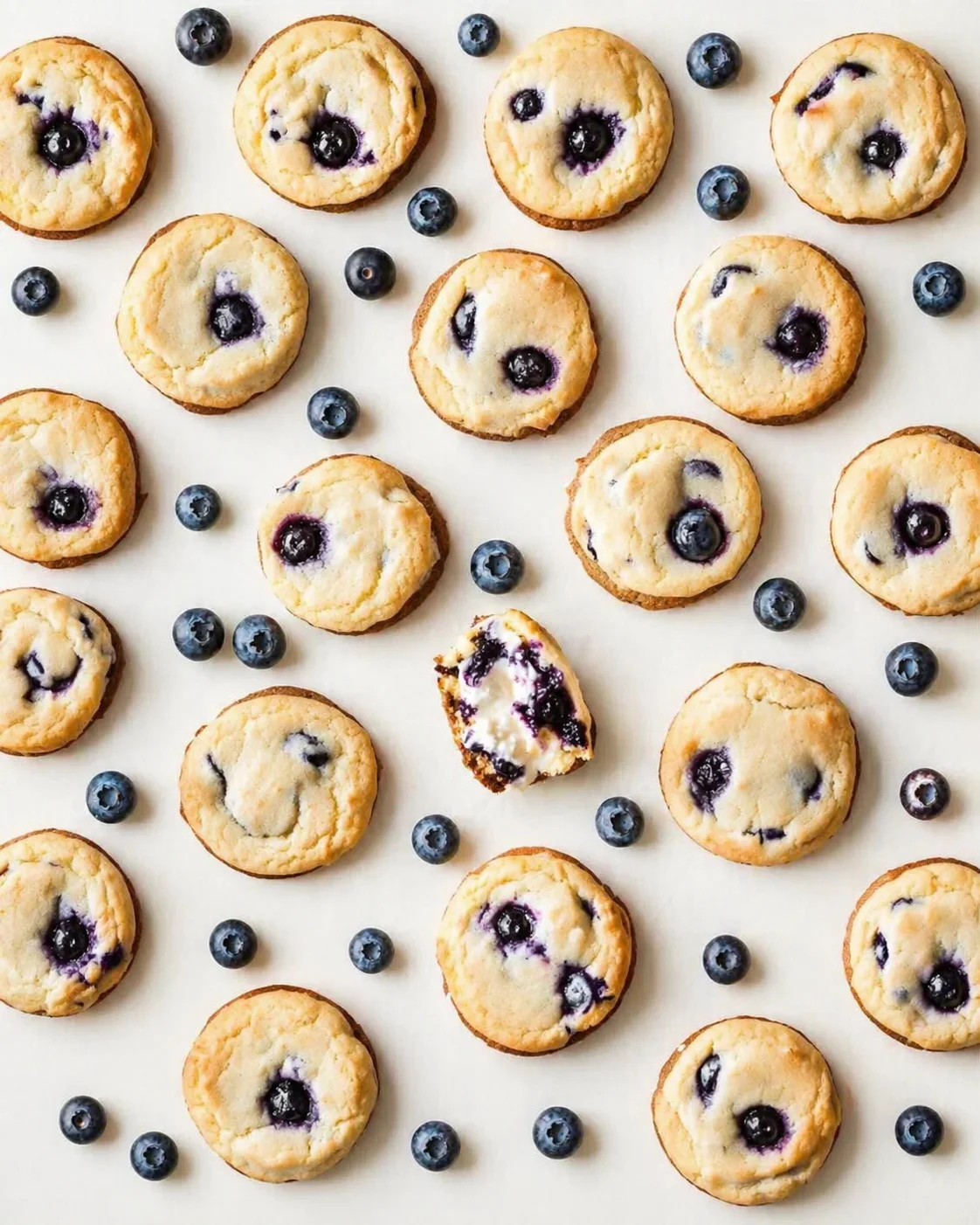 Straight-down overhead view of Blueberry Cheesecake Cookies - Recipes Finds