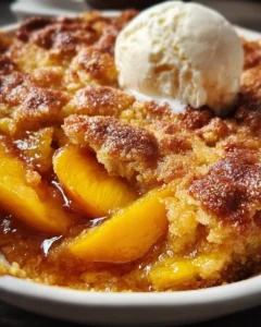 Ridiculously Easy Peach Cobbler