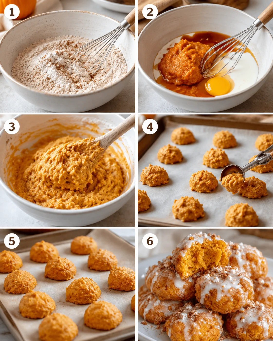 Delicious baked pumpkin fritter bites with warm spices and fluffy texture on a baking tray.
