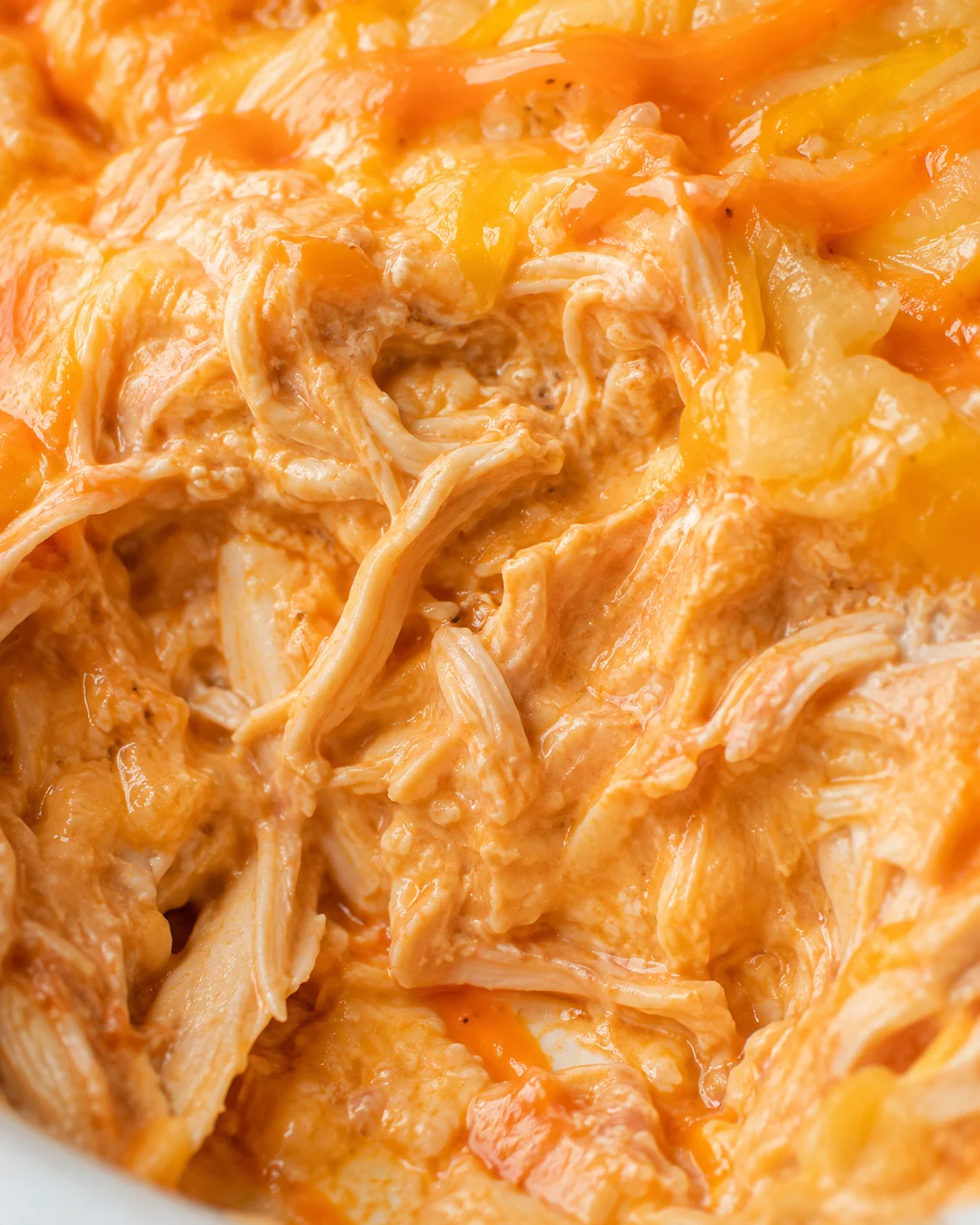 Creamy, spicy buffalo chicken dip made with Greek yogurt and cottage cheese.